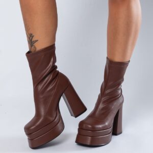 Bota Feminina Meia Pata Salto Bloco