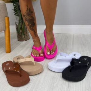 Chinelo Feminino Estilo Sandália Enfeite Ponto De Luz