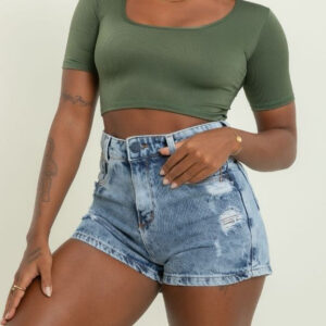 Short Jeans Feminino Tendência Sem Stress