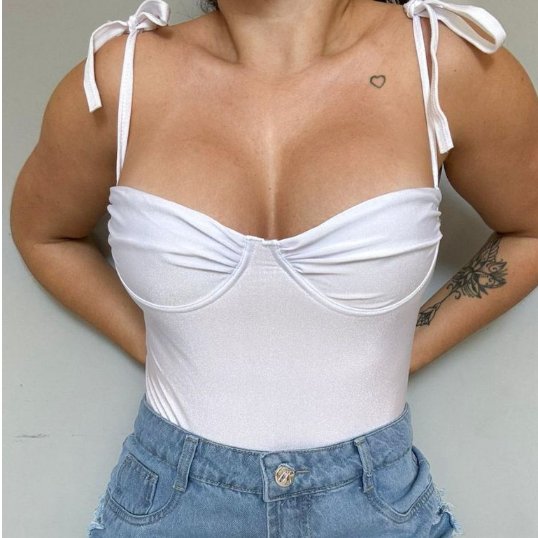 Body Feminino Acetinado com Amarração - Imagem 3