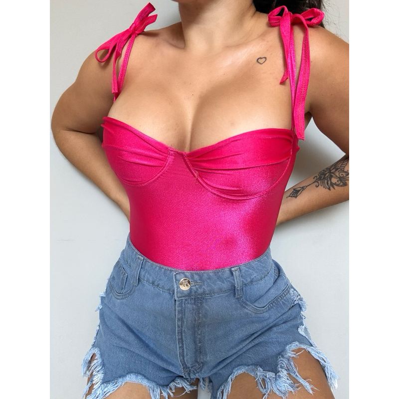 Body Feminino Acetinado com Amarração - Imagem 5