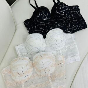 cropped com pedrinhas prata