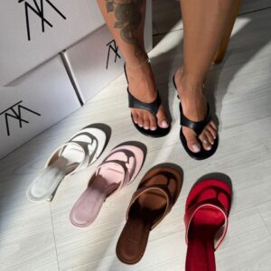 sandália de salto chinelo minimalistas