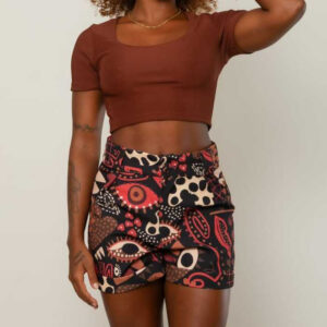 Short Social Feminino Estampado Tendência